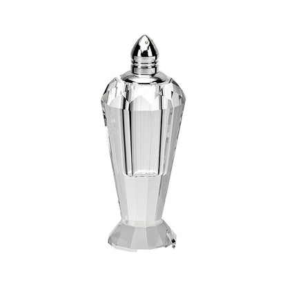 Set of Two Clear And Silver Crystal Geometric Pepper Shakers