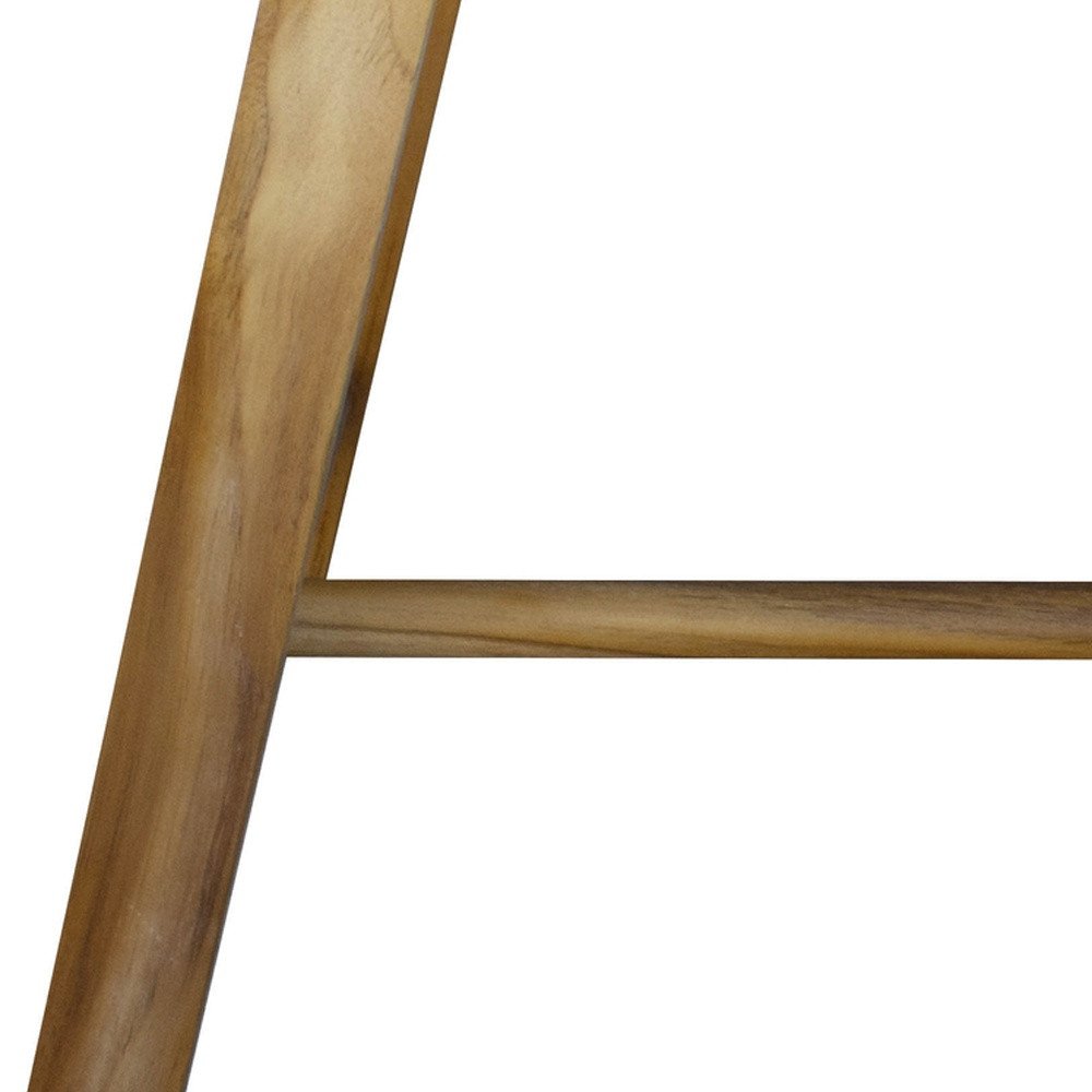 Rectangular Teak Shower Bench With Handles In Natural Finish