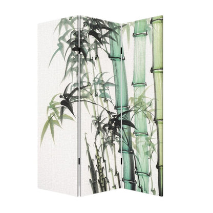 Three Panel Reversible Bamboo Art Room Divider Screen