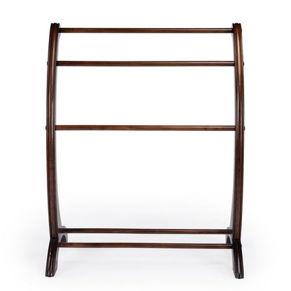 36" Deep Cherry Brown Wood Blanket Stand