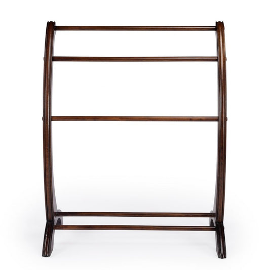 36" Deep Cherry Brown Wood Blanket Stand