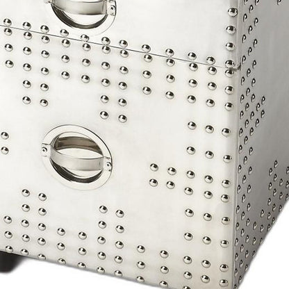 Modern Iconic Silver Aluminum Aviator File Cabinet