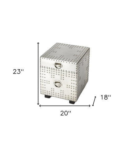 Modern Iconic Silver Aluminum Aviator File Cabinet