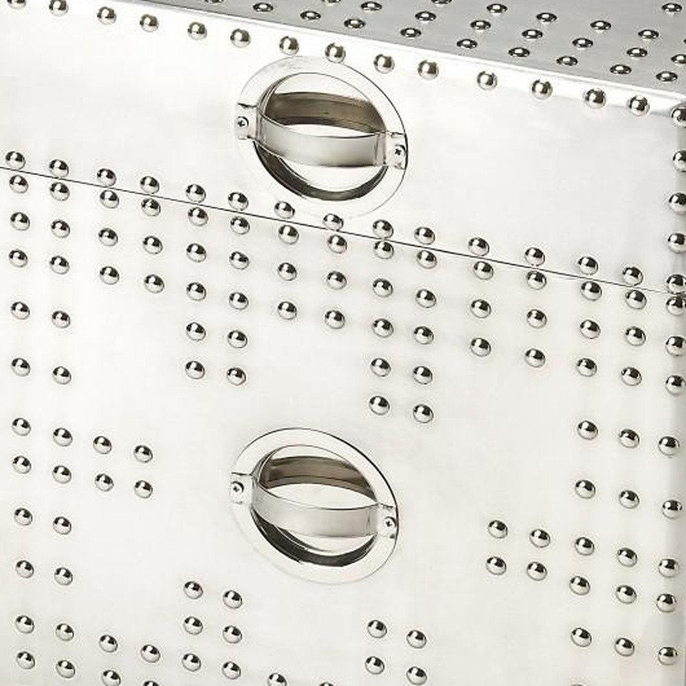 Modern Iconic Silver Aluminum Aviator File Cabinet