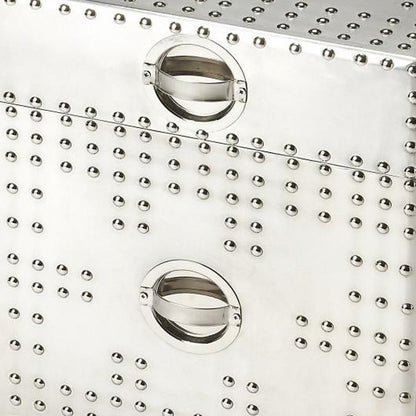 Modern Iconic Silver Aluminum Aviator File Cabinet