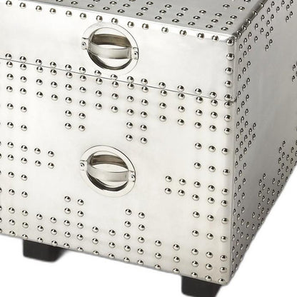 Modern Iconic Silver Aluminum Aviator File Cabinet