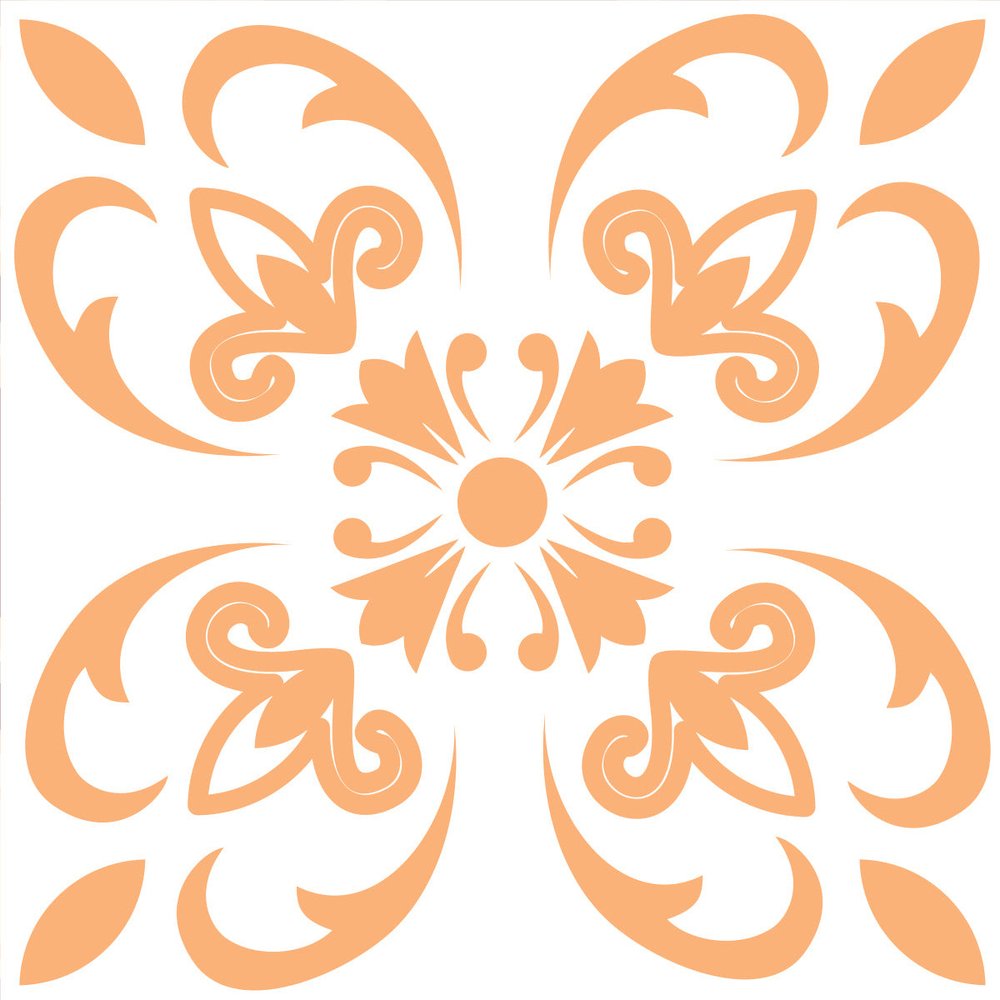 8" X 8" Yellow White And Blues Peel And Stick Removable Tiles