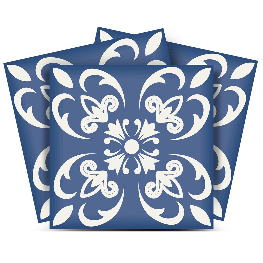 8" X 8" Wedgwood Blue And White  Peel And Stick Removable Tiles