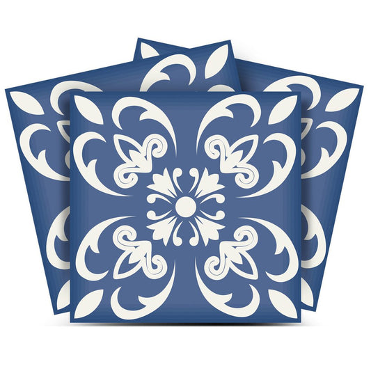 8" X 8" Wedgwood Blue And White  Peel And Stick Removable Tiles