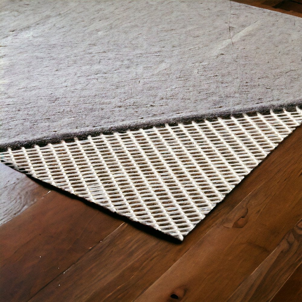 8' x 10' Ivory Striped Weave Non Slip Rug Pad