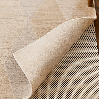 9' x 12' Ivory Striped Weave Non Slip Rug Pad
