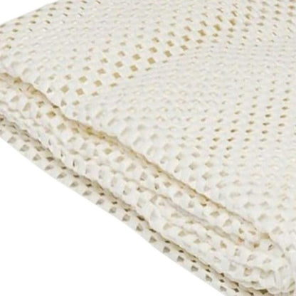 9' x 12' Ivory Striped Weave Non Slip Rug Pad