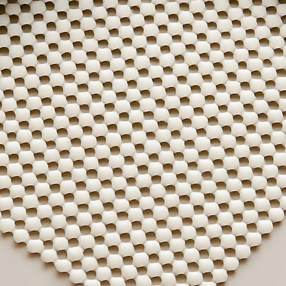 9' x 12' Ivory Striped Weave Non Slip Rug Pad