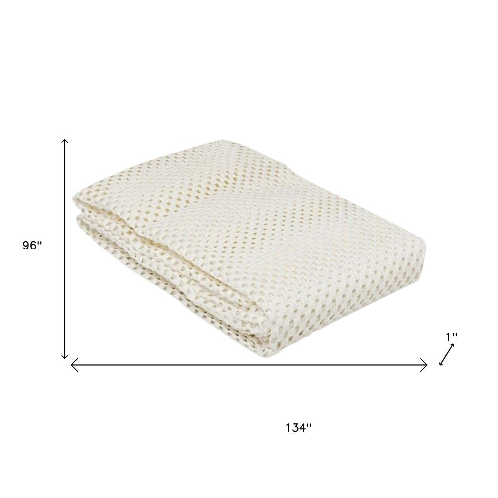 9' x 12' Ivory Striped Weave Non Slip Rug Pad