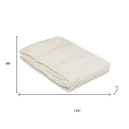 9' x 12' Ivory Striped Weave Non Slip Rug Pad