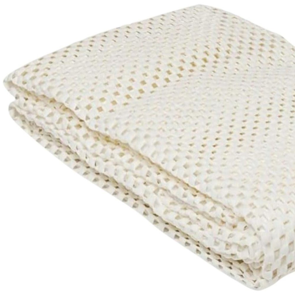 9' x 12' Ivory Striped Weave Non Slip Rug Pad