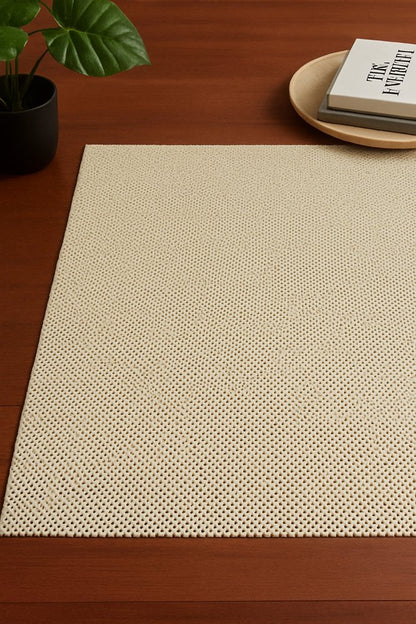 9' x 12' Ivory Striped Weave Non Slip Rug Pad