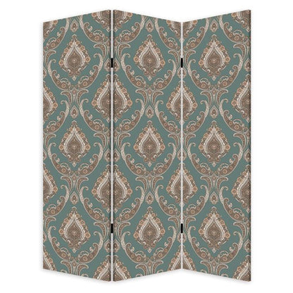 Vintage Green Baroque Three Panel Room Divider Screen