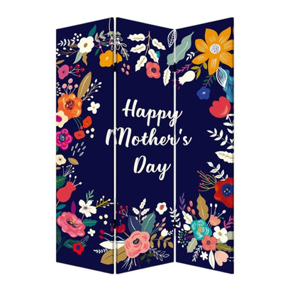 Sweet Floral Mother's Day Three Panel Room Divider Screen