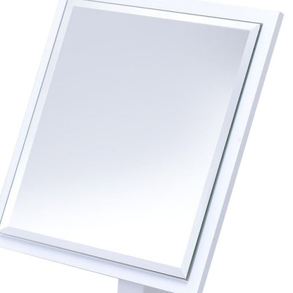 White Rectangle Makeup Shaving Tabletop Mirror