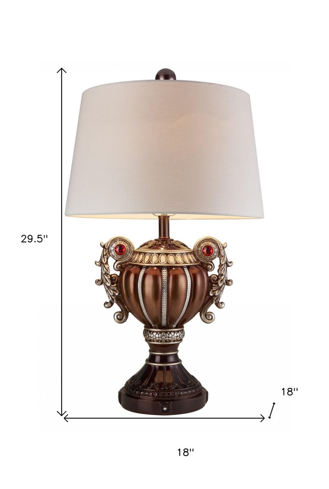 Tall Bronze Urn Shaped Table Lamp
