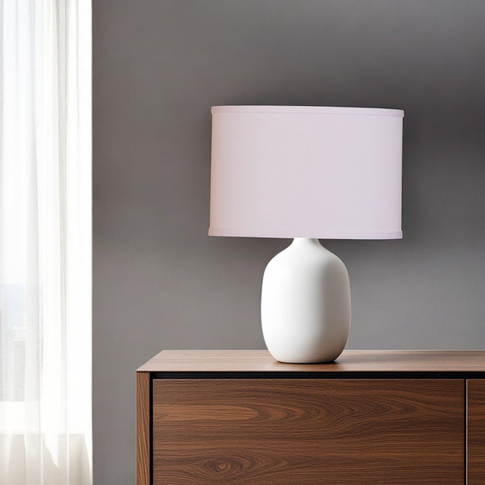 White No Slub Innsbruck Oval Lamp Shade