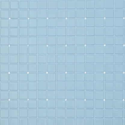 40" Light Blue Geometric Tiles Non Slip Bathtub Mat