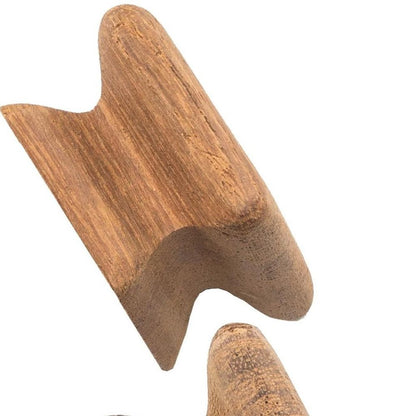 Set of Two Brown Wood Square Drawer Pull Knobs