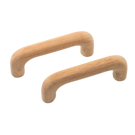 Set of Two Brown Wood C Shape Drawer Pull Knobs