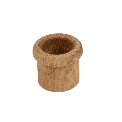 Set of Two Brown Wood Round Open Circle Drawer Pull Knobs