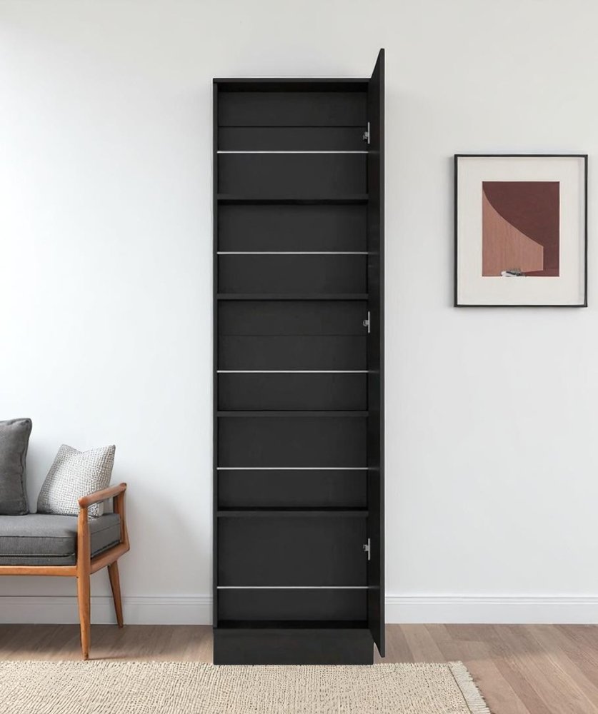 Wall-mounted Black Ten Pair Shoe Rack