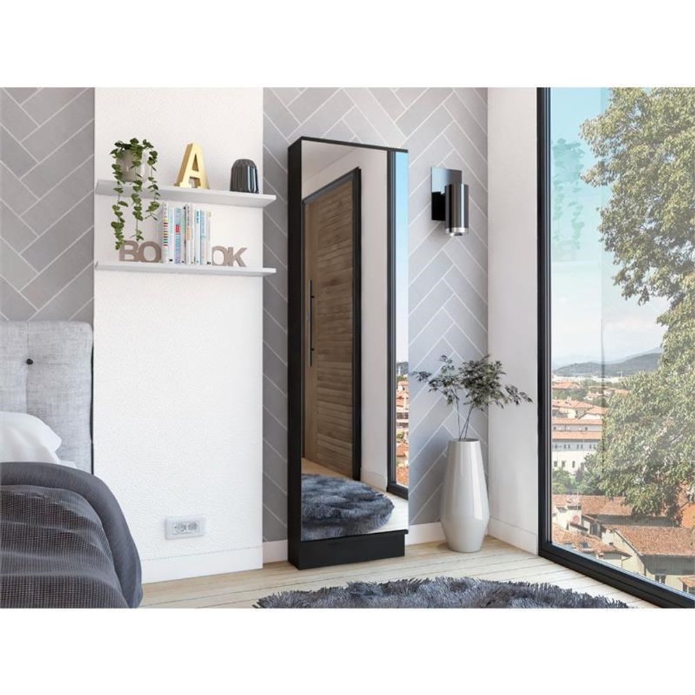 Wall-mounted Black Ten Pair Shoe Rack