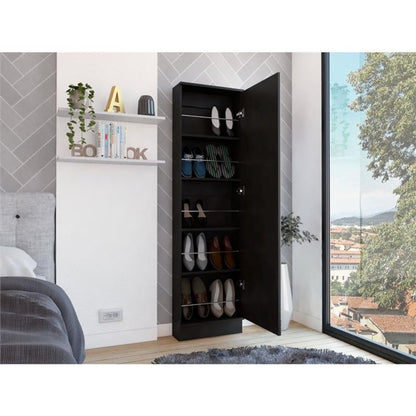 Wall-mounted Black Ten Pair Shoe Rack