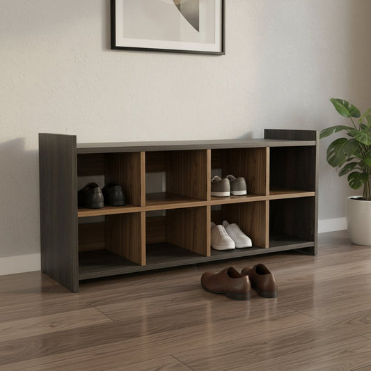 Dark Brown Ten Pair WoodShoe Rack