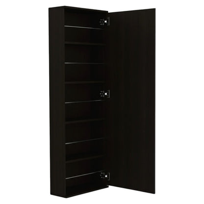 Dark Brown Ten Pair Wall Mounted WoodShoe Rack