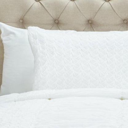 White Geometric King Quilt