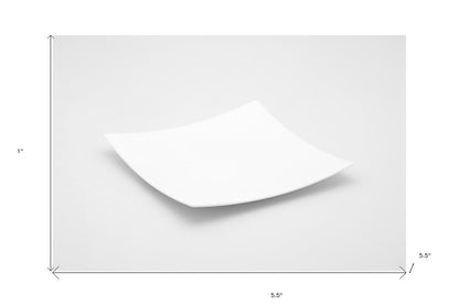 White Six Piece Square Bone China Service For Six Bread and Butter Set