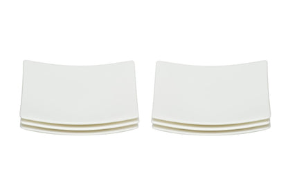 White Six Piece Square Bone China Service For Six Bread and Butter Set
