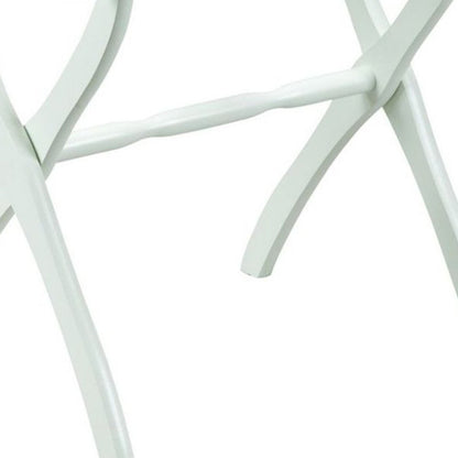 White Folding Luggage Rack With White Straps
