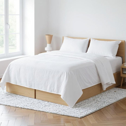 White Linen Twin Flat Sheet