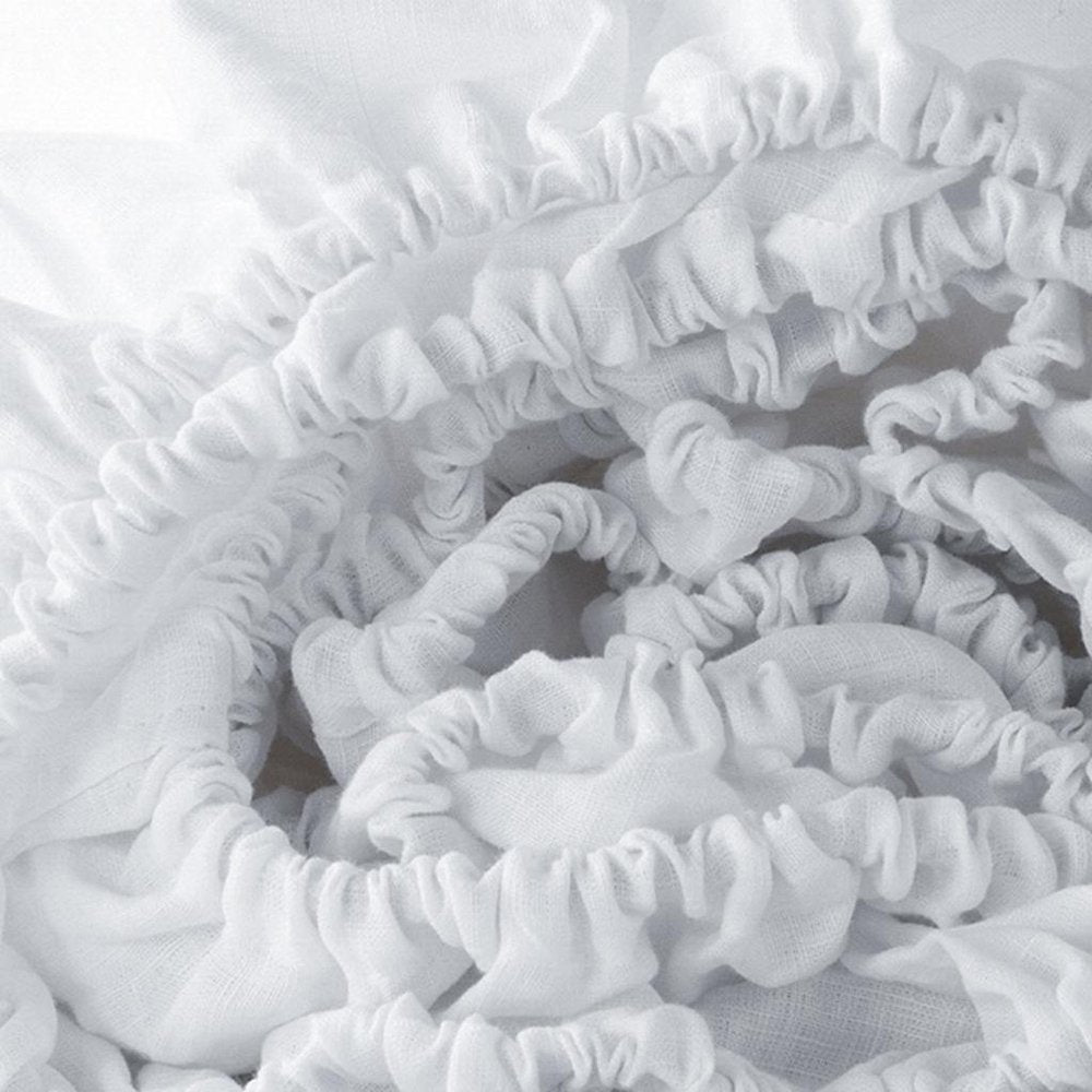 White Linen Twin Fitted Sheet