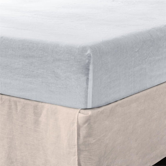 White Linen Twin Fitted Sheet