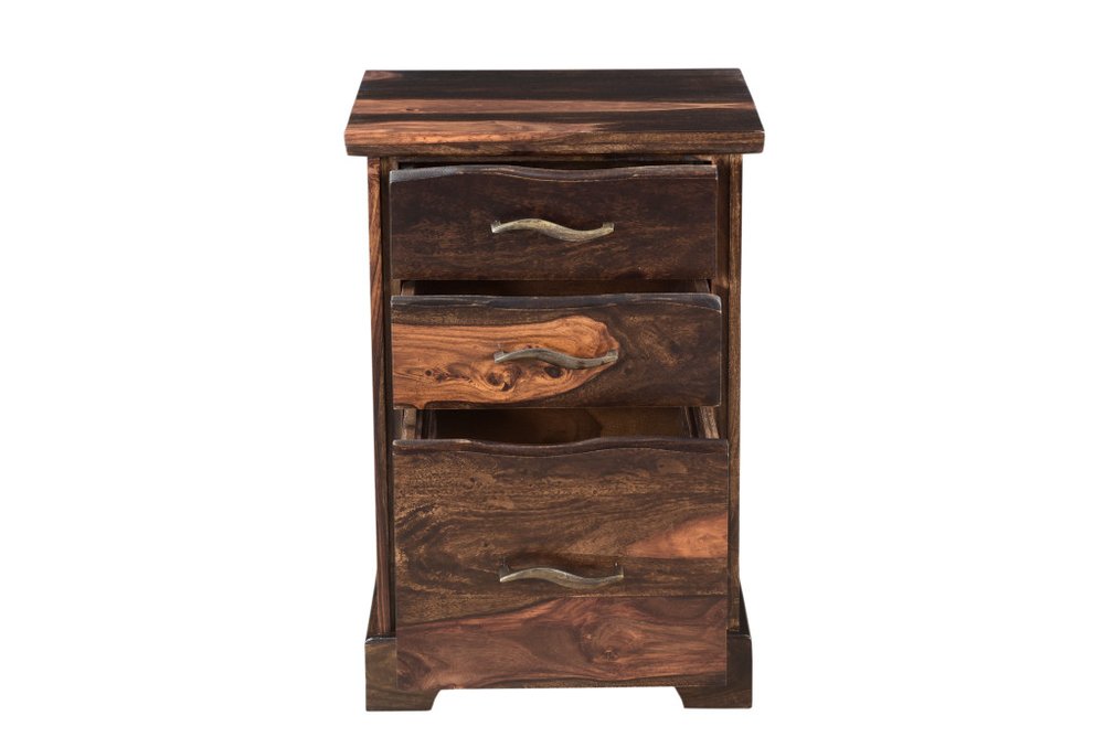 30" Dark Brown Solid Wood Three Drawers Filing Cabinet