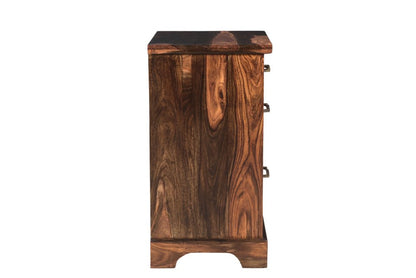 30" Dark Brown Solid Wood Three Drawers Filing Cabinet