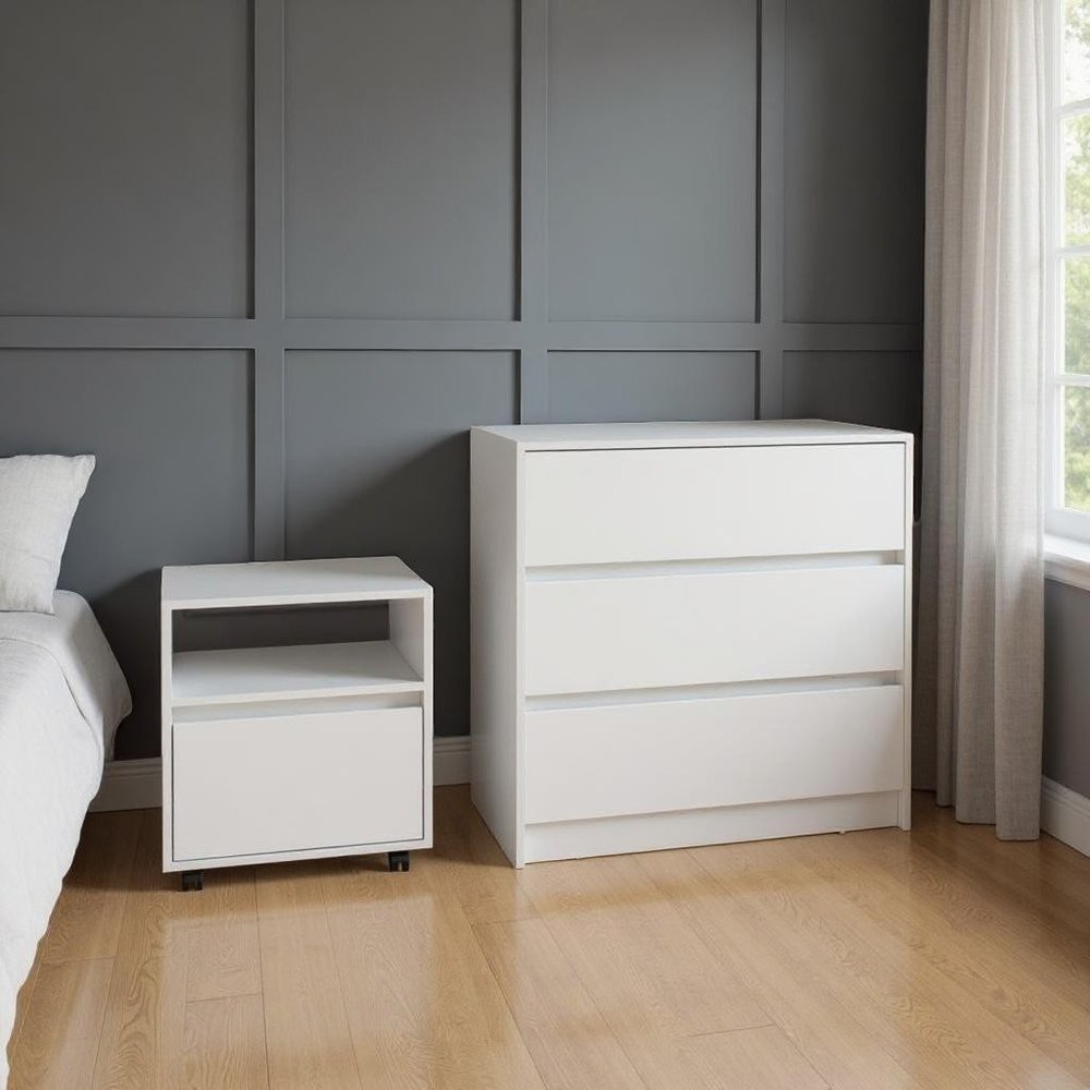 Two Piece White Bedroom Set