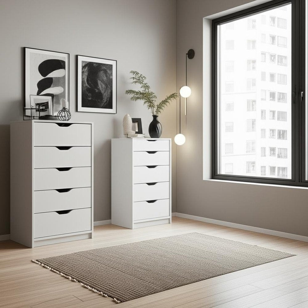 Two Piece White Bedroom Set