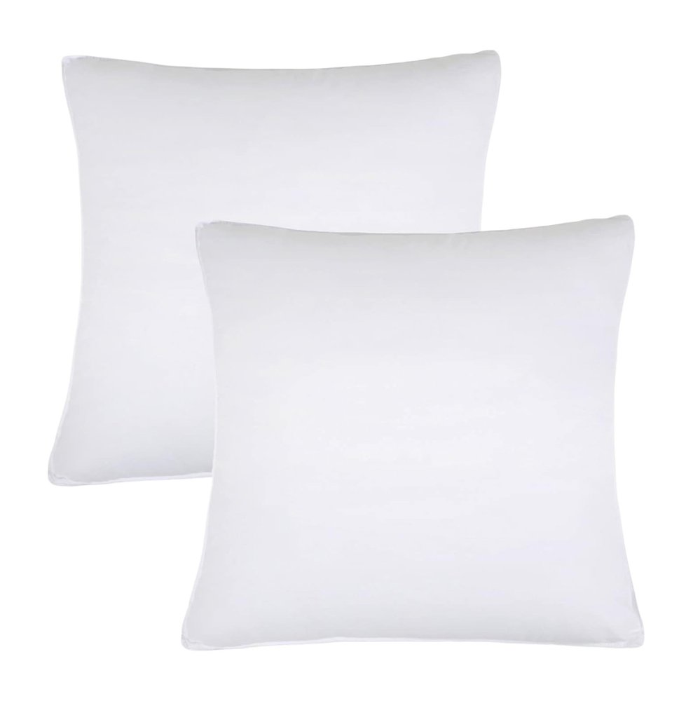 Set of Two Microfiber Down Alternative Medium Hypoallergenic European Size Bed Pillows