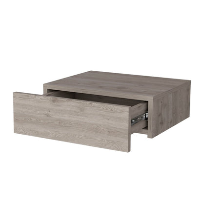 5" Gray Wood One Drawer Floating Nightstand