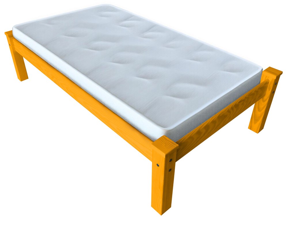 Yellow Solid Wood Twin Bed Frame