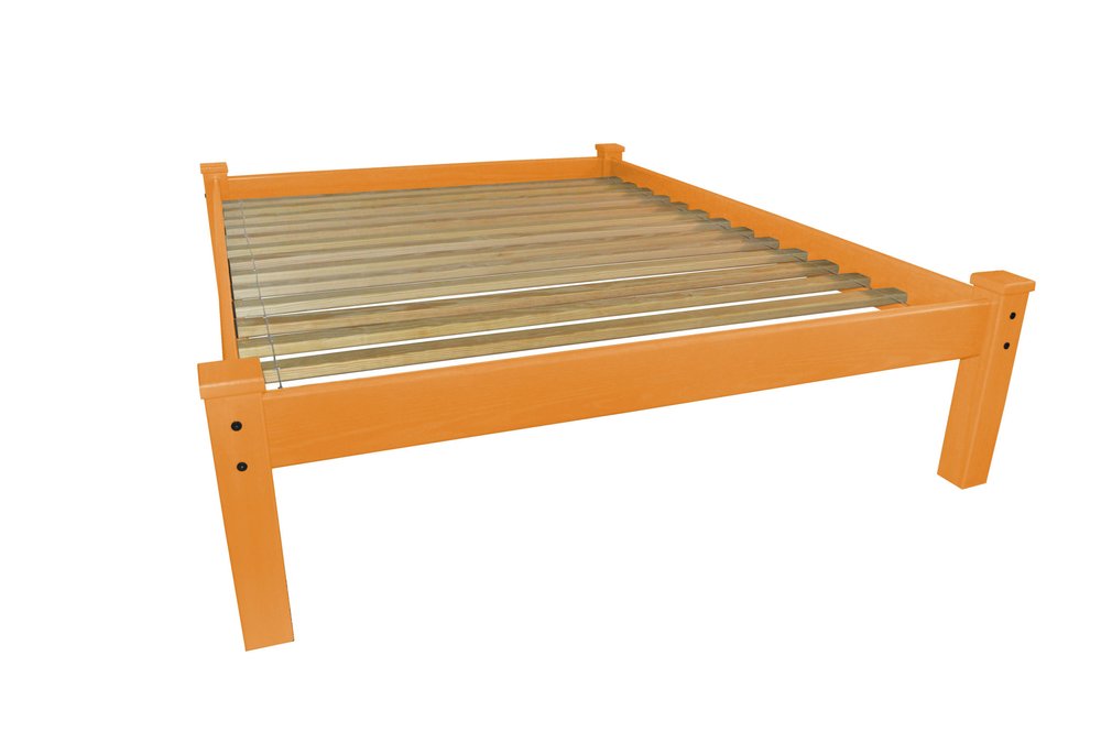 Yellow Solid Wood Full Bed Frame